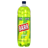 A 2L bottle of Barr Limeade, a fizzy drink with a tangy flavor, is priced at £1.19.